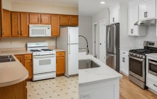 Kitchen renovation before and after in Kitchener-Waterloo